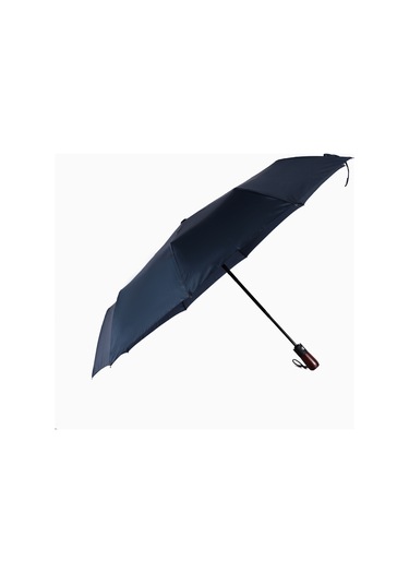 Biggdesign Moods Up Premium Ahşap Saplı Lacivert Otomatik Şemsiye, Rüzgara Dayanıklı, Hızlı Kuruyan Çok Renkli