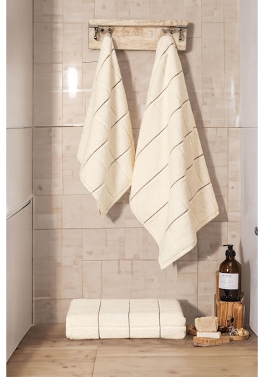 Varol Kare Micro Cotton El Havlusu 50x90cm Krem-50x90cm Krem