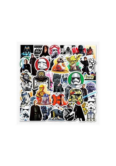 Star Wars Çıkartmaları 5'li Paket 50'li Paket Çok Renkli