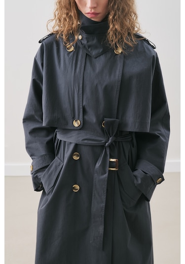 Zurıch Oversıze Trençkot Lacivert Lacivert