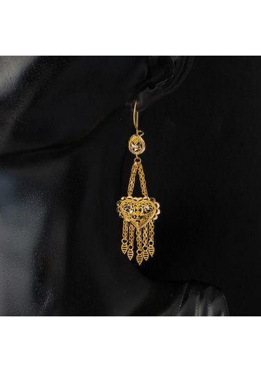 14 Ayar Sallantılı Hint İşi Altın Küpe Kpsc14k30851