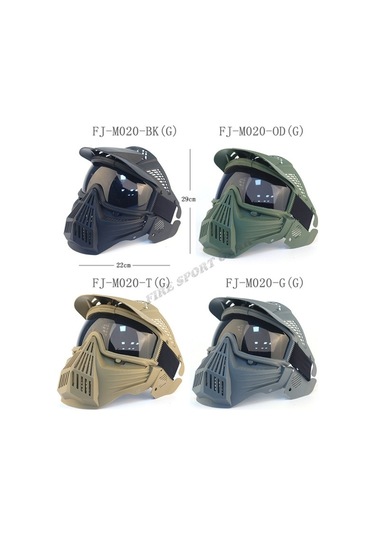 Primepickings Taktik Saha Koruyucu Maske Açık Sürüş Koruması Büyük Maske Altın