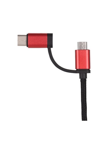 Sandwich Huawei Kırmızı Type-c & Micro-usb 2'li Veri Kablosu - Hızlı Şarj & Transfer, 1m, Dayanıklı