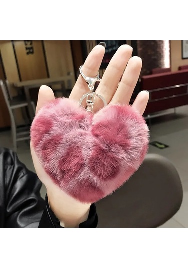 Stmanyaleopar Desenli Peluş Anahtarlık K2403 - Araba, Çanta Ve Öğrenciler İçin Rose Red