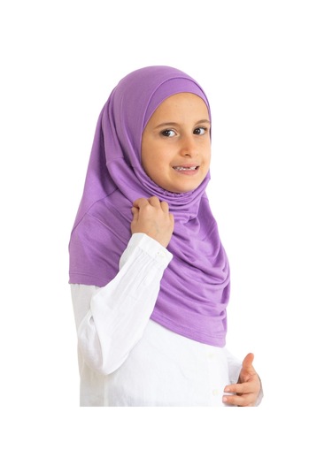 Çocuk Hazır Giyim Başörtüsü Şal Turban Viskon - Lila Lila