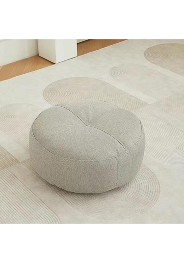 Homyl Yuvarlak Yer Minderi Dekoratif Meditasyon Oturma Açık Gri