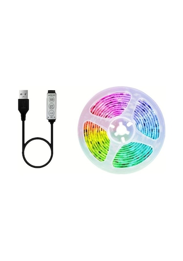 24 Tuşlu Led Şerit Işıklar, Rgb 5050 Lamba Uzaktan Kumandalı Usb 5 V Yatak Odası Dekorasyon Müzik Noel Oda Ev Dekor Için Işıklar 3key-4m