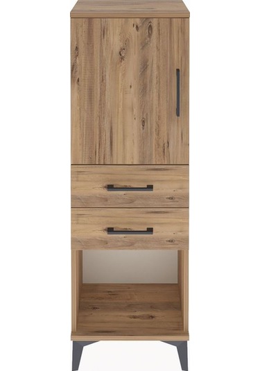 Arges Dolap 2 Raflı 2 Çekmeceli Tek Kapaklı 44x30x134 Çam-çam Atlas Çam