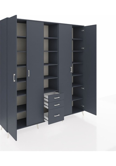 Hyperion Dolap 17 Raflı 3 Çekmeceli 4 Kapaklı 220x44x243 Antrasit-antrasit/antrasit Antrasıt/antrasıt Hyperion Dolap 17 Raflı 3 Çekmeceli 4 Kapaklı 220x44x243 Antrasit-antrasit/antrasit Antrasıt/antrasıt