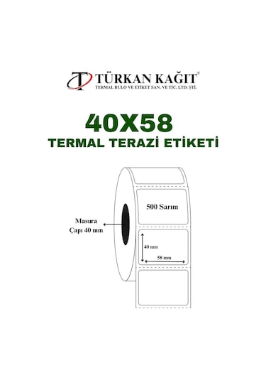 40x58 Terazi Etiketi 1 Rulo 500 Etiket