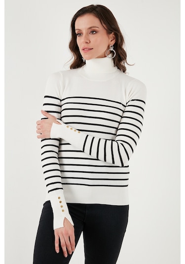 Fashion Friends Bayan Kazak 25k0024k1 Ekru Çizgili Ekru Çizgili