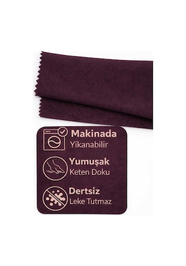 Perdeyap1980 Koyu Mürdüm Ada Fon Perde Tek Kanat 1/3 Sık Pile Koyu Mürdüm