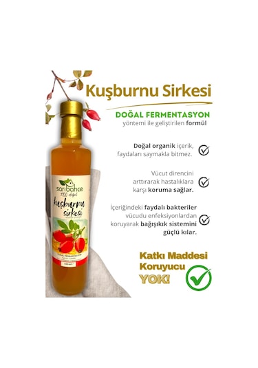 Kuşburnu Sirkesi 500 Ml - Organik Doğal Fermantasyon