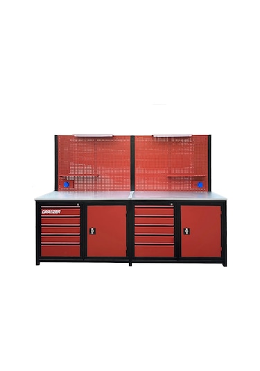Grayzer 2.5 Metre 10 Çekmeceli 2 Dolaplı Takım Tezgahı