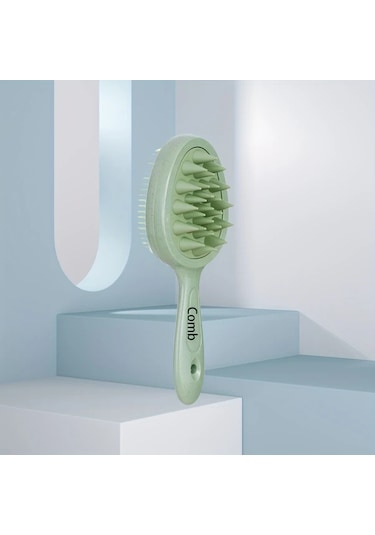Willowhaven Yeşil Wanmeı Çift Taraflı Bambu Saç Fırçası Yumuşak Saç Tarama Ve Masaj Başlığı Seyahat
