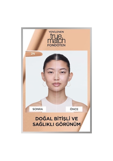 L'Oréal Paris True Match Bakım Yapan Fondöten - 2n Nötr Alt Ton & Mini Paradise Maskara 4.7 Ml pkttmbyfinnmpm-9942