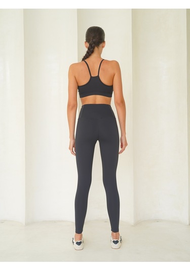 Fold Kaplı Spor Siyah Crop Siyah