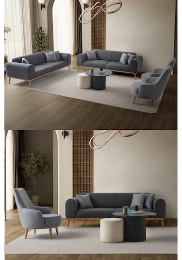 Rebull 3+3+1+1 Koltuk Takımı Antrasit