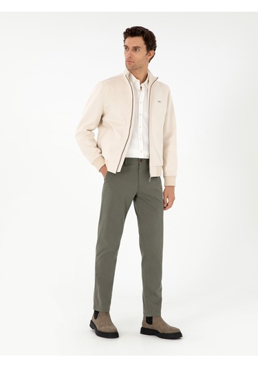 Cacharel Haki Slim Fit Kanvas Pantolon Yesıl