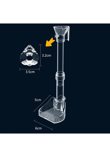 Sones 13-18 Cm Akvaryum Besleme Borusu Akrilik Yemlik Küçük Balık Besleme Borusu