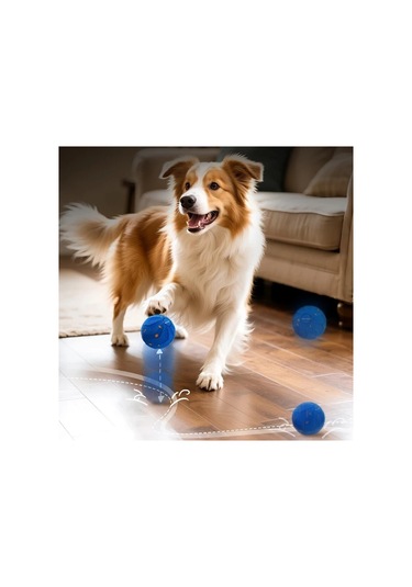 Fochsia Siyah E-tpu Malzeme Orta Ve Büyük Köpekler İçin Otomatik Hareketli Zıplayan Dönen Top