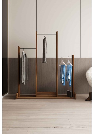 Decormet Salvitor 3lü Elbise Askısı Ceviz Çok Renkli