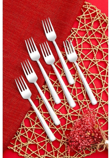 Cooker 6'lı Paslanmaz Çelik Ve Kararmaz Milas Tatlı Çatalı Seti Ckr2181 Çelik