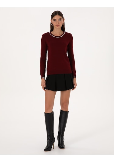 Pierre Cardin Kadın Vişne Kazak /triko 50315910-vr223 Vişne