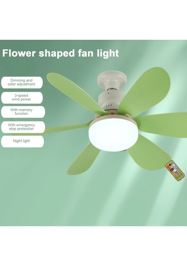 Gajeena Ev Odası Çocuk Odası Led Fan Lambası 40w Remsi Kontrol, Sürekli Işık Ayarı, Zamanlayıcı, 3 Renk Tonu Seçenekli