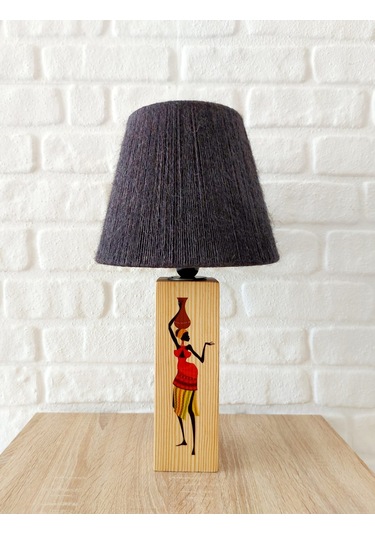 Retro Now Africa I Ahşap Ayakli Abajur