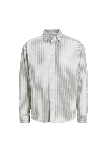 Jack & Jones Jack&jones Jorjames Split Stripe Erkek Gömlek 12271090 Ekru