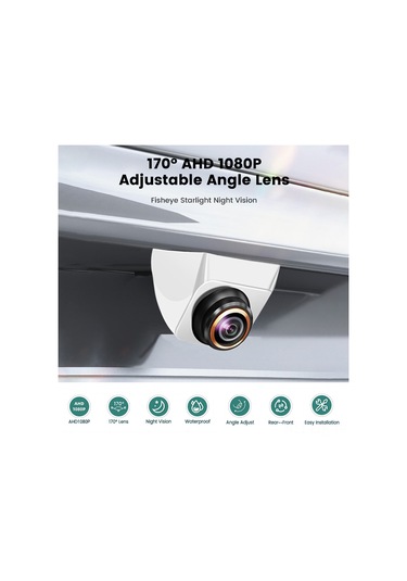 Xindoker Oto Geri Görüş Kamerası Ahd 1080p 170 Geniş Açı - 360 Ayarlanabilir - Gece Görüşü - Ip68 Su Geçirmez - Gümüş - Cvbs/ahd Seçenekli