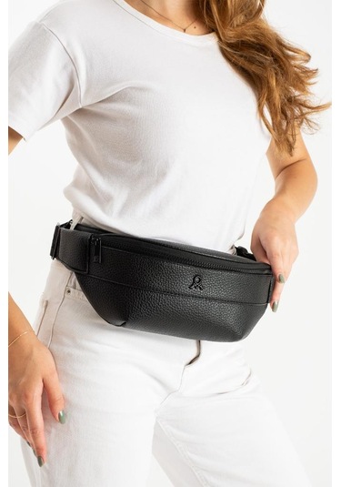 Kadın Bel Çantası Freebag Suni Deri Göğüs Çantası Fonksiyonel Kullanım 25 12 Cm Siyah