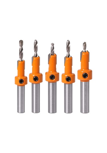 Jinchao-router Bitleri, 1pcs 8mm Shank Counterk Router Bit Set Vidalı Çıkarma Yıkımı Freze Kesici, Ev Ve Dıy Renk: 5pcs