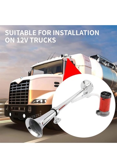 Xuweiwei Aazrzrz Yüksek Sesli 116db Krom Çinko 12v Hava Kornası Kiti Kamyonlar İçin