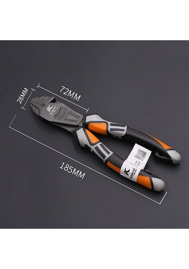 Tongxida Profesyonel Krom-vanadyum Tel Kesme Sıyırma Penessi - 3 Fonksiyonlu Elektrikçi Aleti Turuncu Turuncu