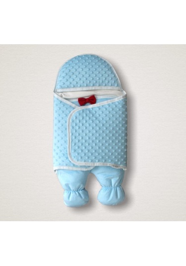 Bebek Kundağı Topçikli Erkek Bebek Dış Kundak Battaniyesi Hastane Çıkışı Kundak Battaniye Mavi