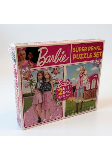 Barbie Süper Renkli 2 Si 1 Arada Puzzle Seti 54 + 70 Parça