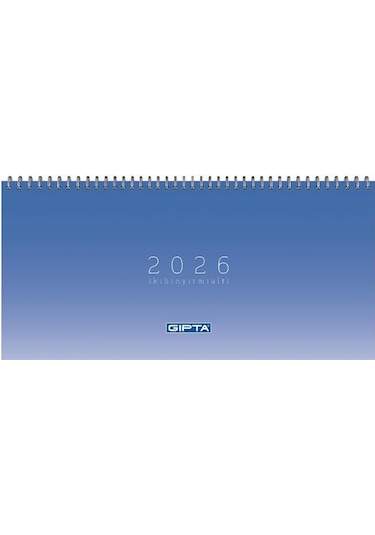 Gıpta 2026 Spiralli Masa Takvimi 16x33 Cm Mavi 506-pxk