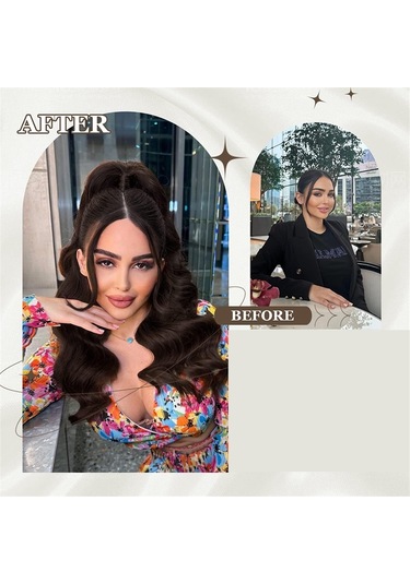 Cbtx Örgü İpli Uzun Dalgalı Kıvırcık Kadın At Kuyruğu Peruk, Renk: 6