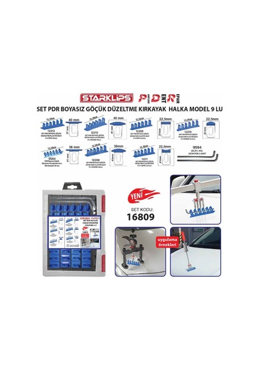 Set Pdr Boyasiz Göçük Düzeltme Kirkayak Halka Model 9 Lu 550411440