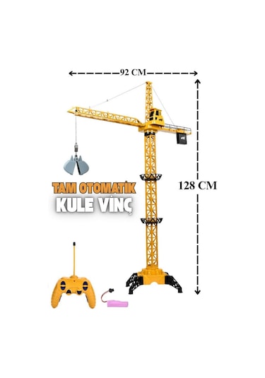 Dev Boy Uzaktan Kumandalı Oyuncak Kule Vinç 128 Cm