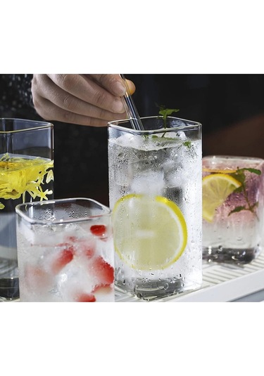 Finehome Trend Kare Borasilikat Meşrubat Bardağı 4 Adet