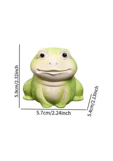 Suntek Minyatür Kurbağa Heykeli Süsleme Heykelcik Oturma 5,9 Cm X 5,4 Cm X 5,7 Cm