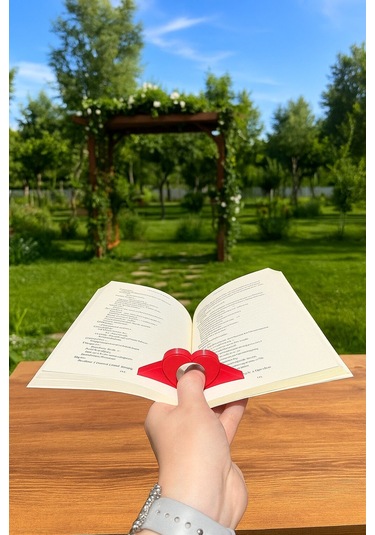 Kitap Ayracı - Sayfa Tutucu - Tek El Kitap Okuma Aparatı Kalp