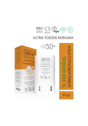 Incıa Doğal Mineral Filtreli Stick Güneş Koruyucu SPF50+ 15 G