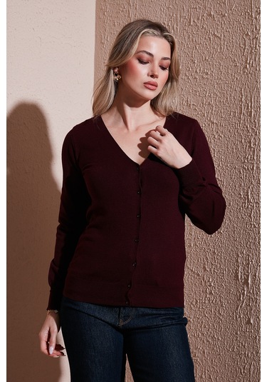Fashion Friends Bayan Hırka 25k0781k1 Bordo Bordo Fashion Friends Bayan Hırka 25k0781k1 Bordo Bordo