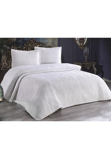 Ultrasonik Kapitoneli Sena Tek Kişilik Yatak Örtüsü Krem