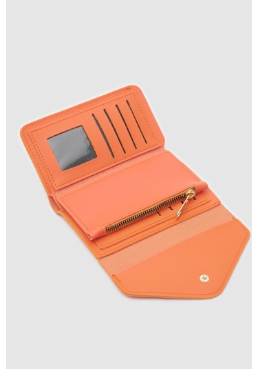 Zarf Detaylı Nakit Ve Bozuk Para Bölmeli Bayan Cüzdan-turuncu Turuncu