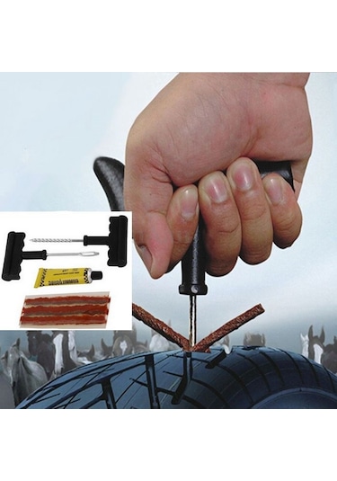 Deluxe Tire Plug Kiti Patlak Lastik Tamir Seti 6 parça